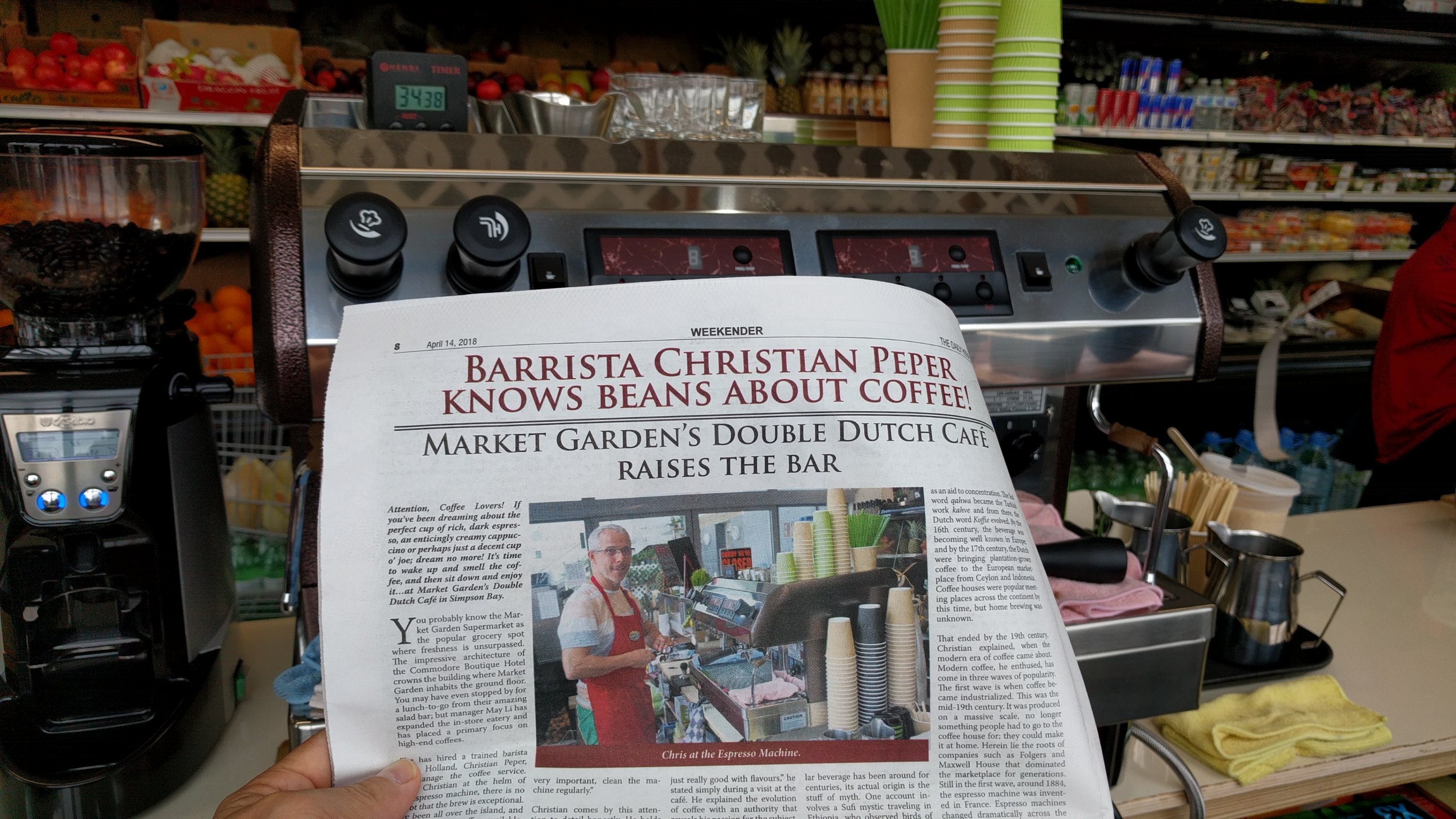 newspaper article barista christian peper