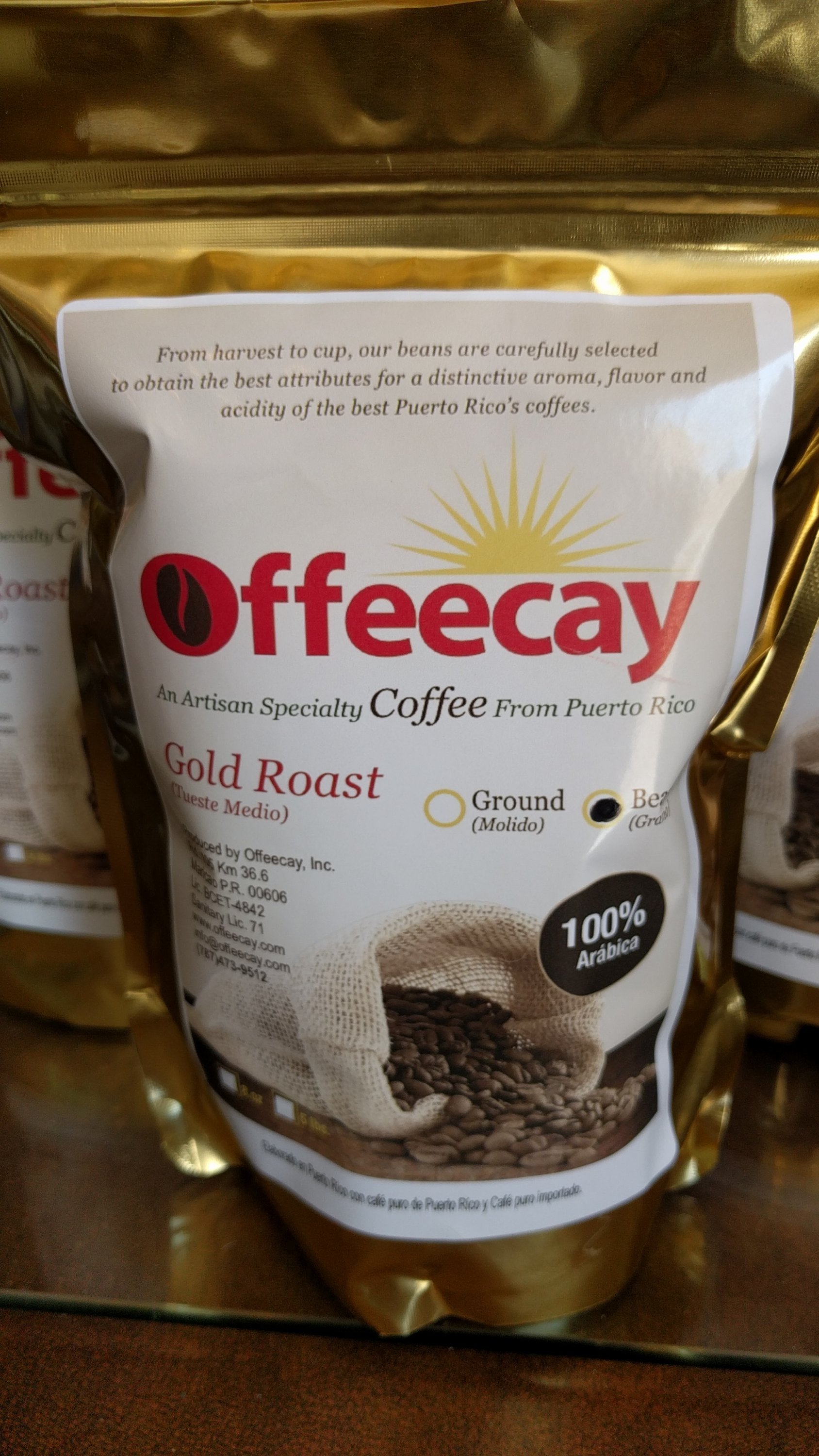 Pack of coffee beans